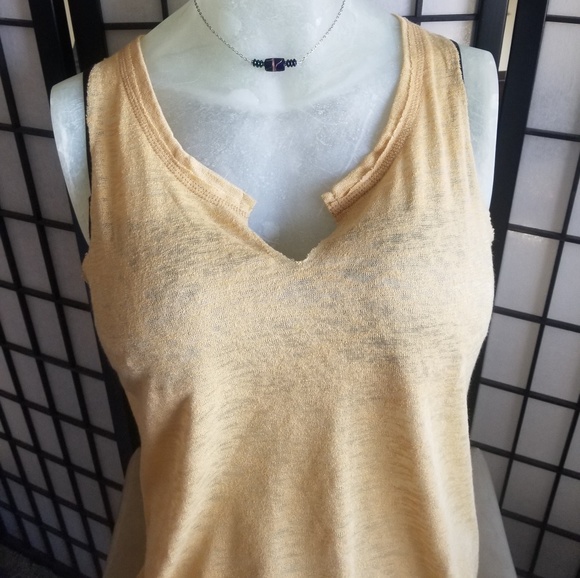 Yellow burn out tank top nwot - Picture 6 of 8